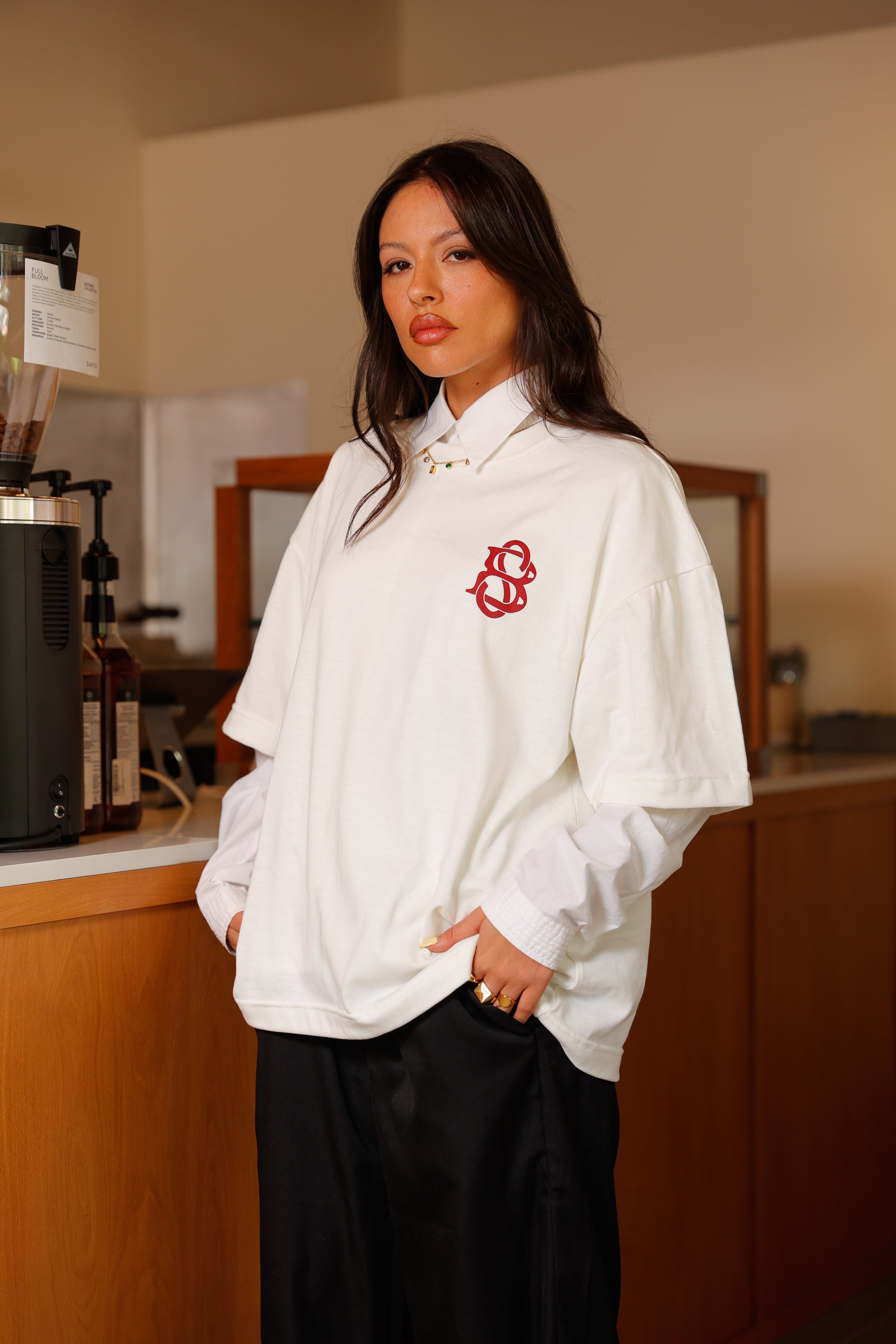 Roses Tee Boxy Off White