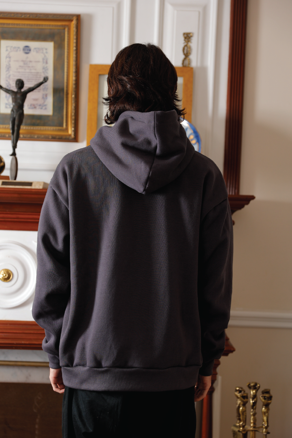 Boxy Hoodie Lead Gray