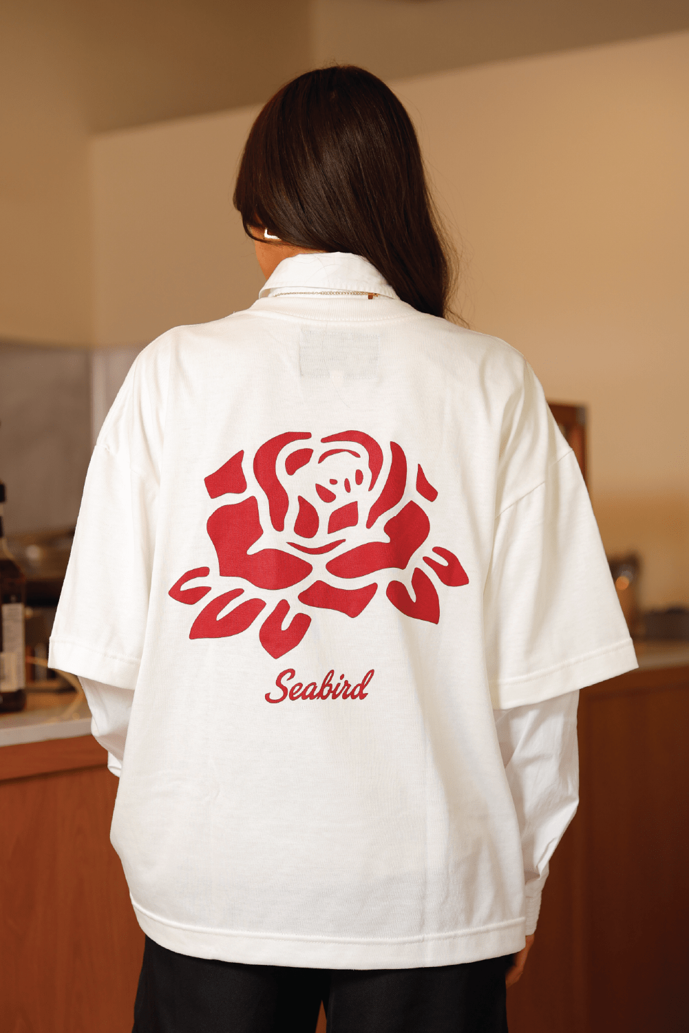 Roses Tee Boxy Off White