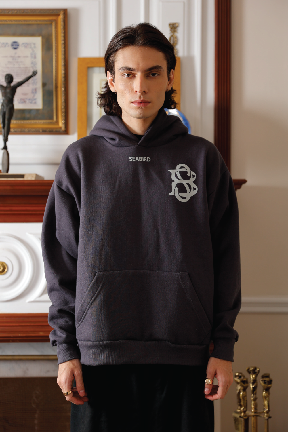 Boxy Hoodie Lead Gray