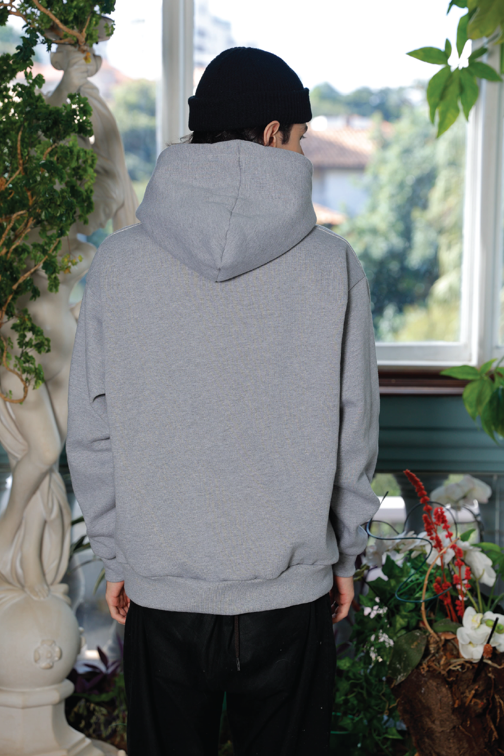 Boxy Hoodie Mixed Gray