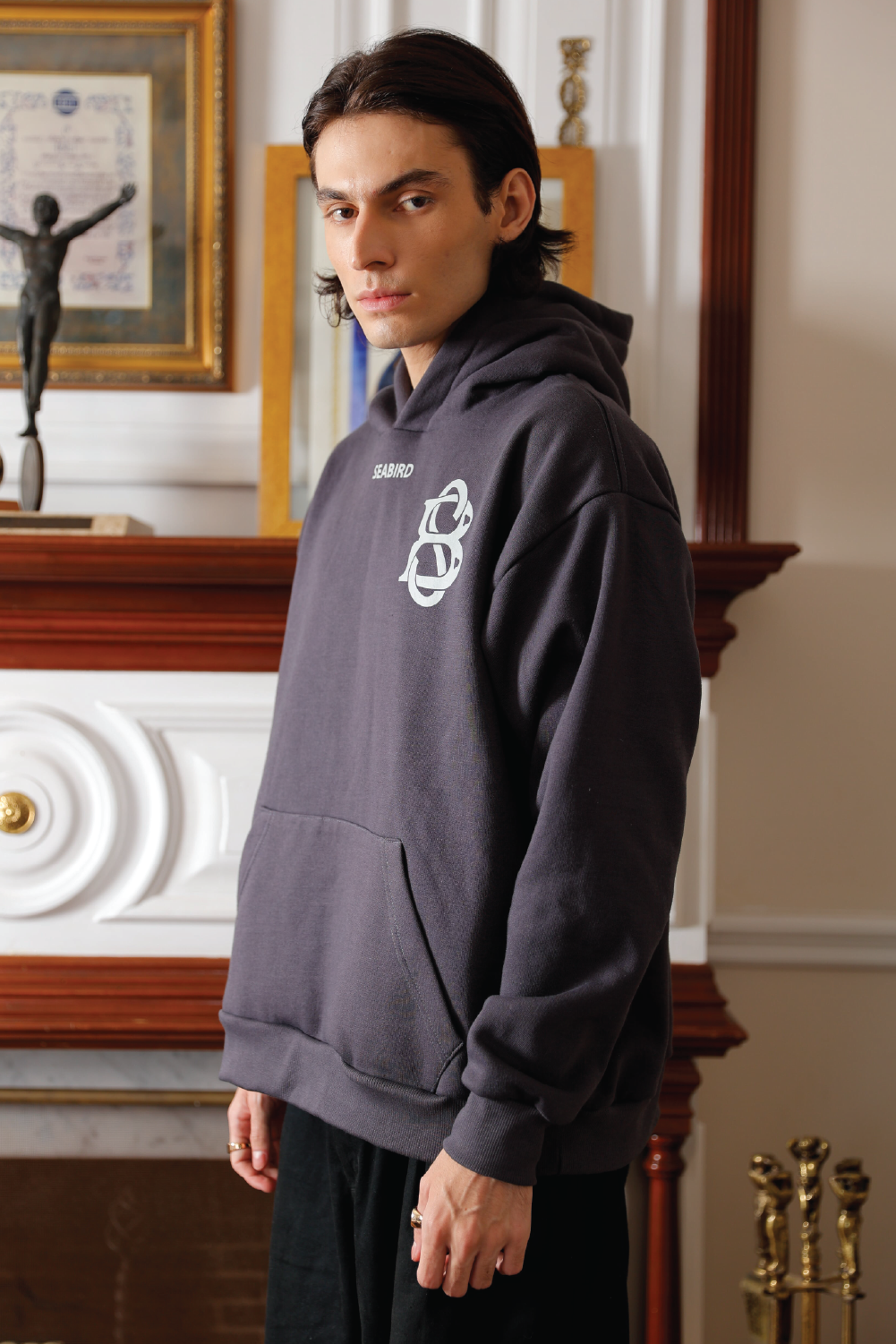 Boxy Hoodie Lead Gray